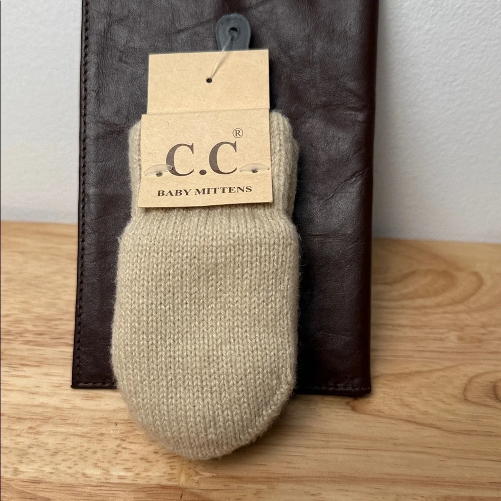 New C.C Baby Mittens in beige